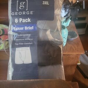 George 6 Pack Boxer Briefs - Black and Gray